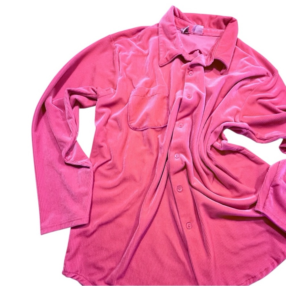 Sostanza Button-Up Pinkish-Coral Shacket (Shirt or Jacket)